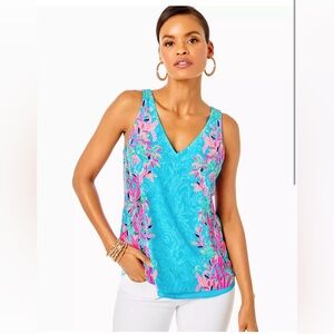 Lilly Pulitzer Florin Reversible Top In Multi Seaweed Samba size small